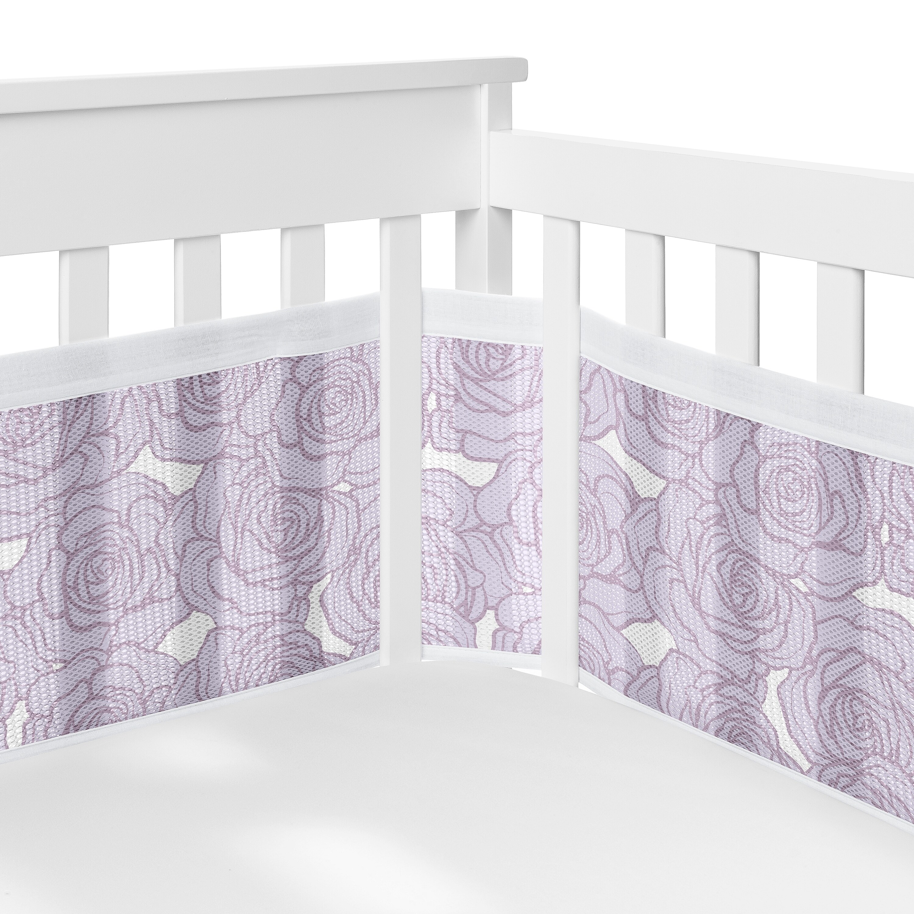 Purple mesh crib bumper sales
